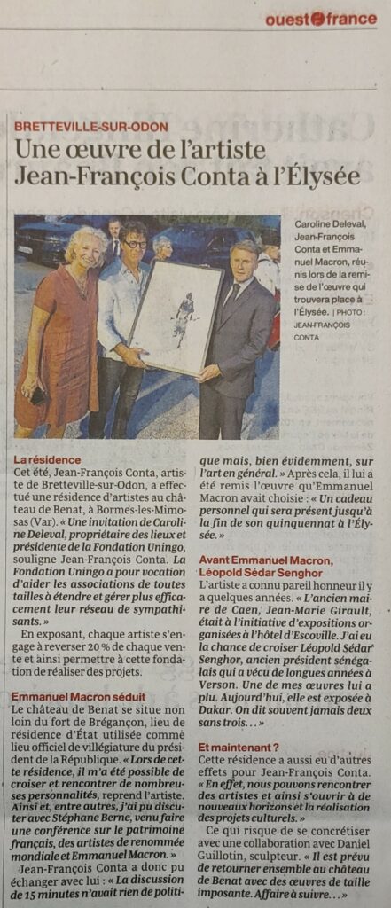 Article Ouest France CONTA - MACRON